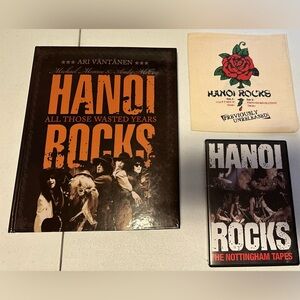 Hanoi Rocks book, vinyl and DVD RARE import set